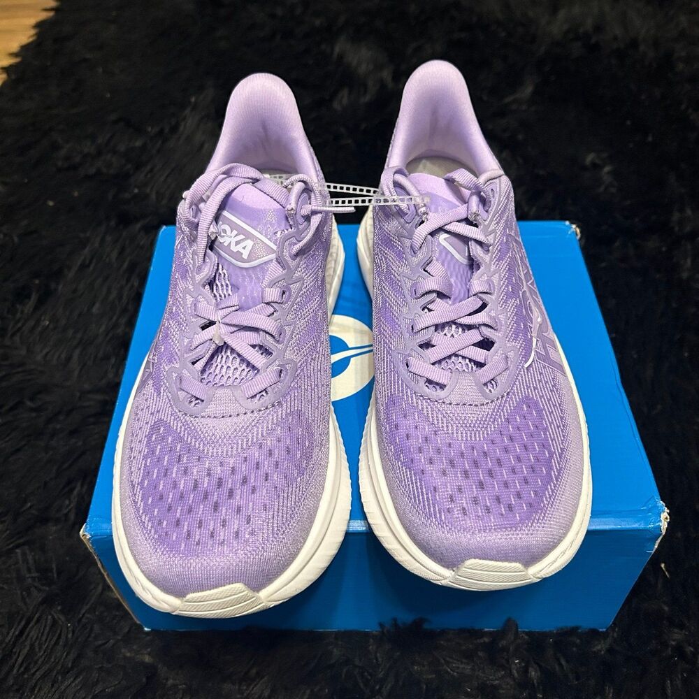 HOKA one one Mach purple athletic training running lace up shoes sneakers sz 8.5 - Picture 2 of 6